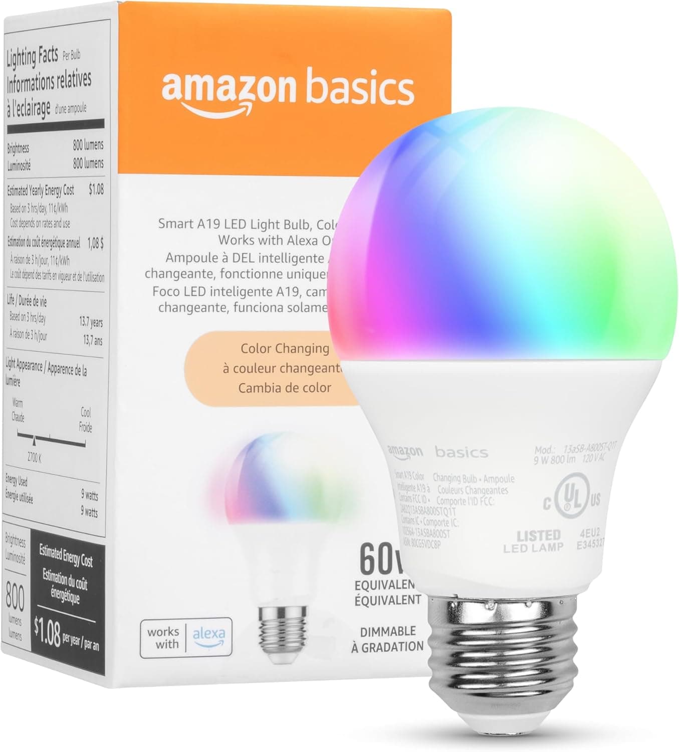 Amazon Basics Smart Color Bulb